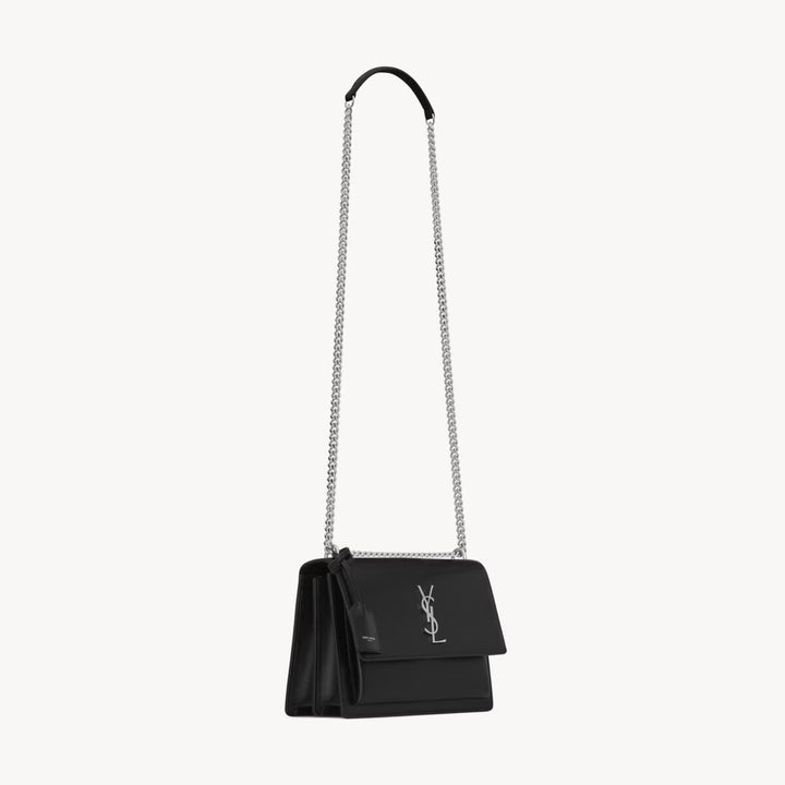 YSLHandbag - SAINT LAURENT Sunset medium chain bag in smooth leather - 442906D420N1000 - Ask Me Wear