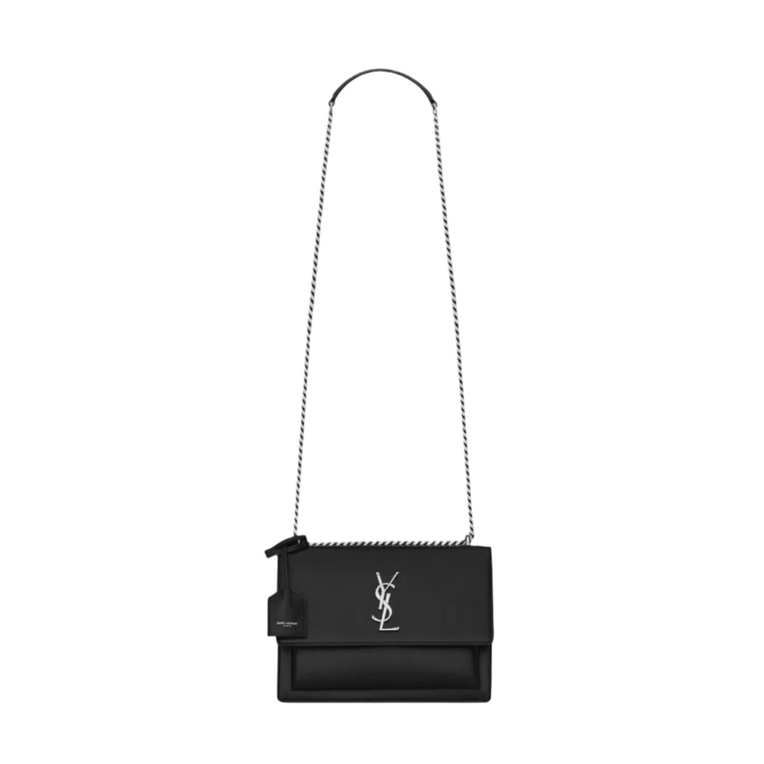 YSLHandbag - SAINT LAURENT Sunset medium chain bag in smooth leather - 442906D420N1000 - Ask Me Wear