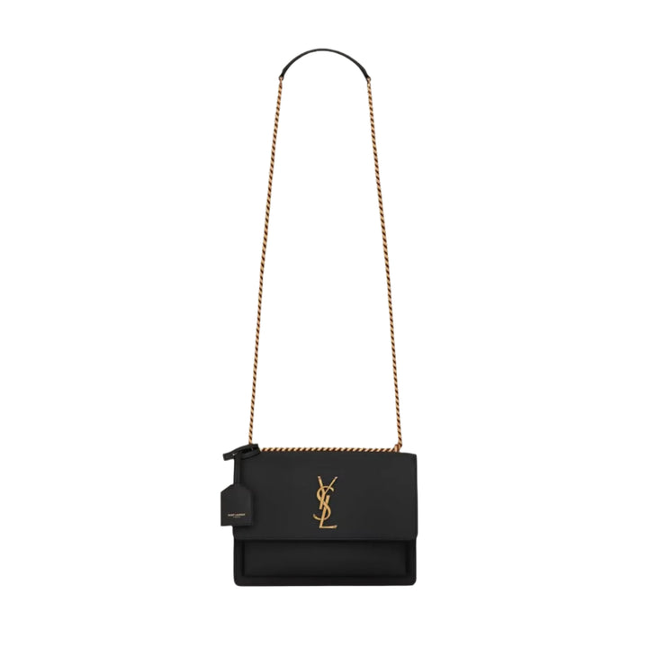 YSLHandbag - SAINT LAURENT Sunset medium chain bag in smooth leather - Gold - 442906D420W1000 - Ask Me Wear