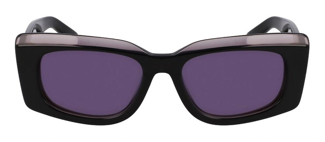 Salvatore FerragamoSunglasses - Salvatore Ferragamo SF 1079SN 022 Rectangular Plastic Dark Grey Sunglasses with Purple Lens - SF_1079SN_022_54mm - Ask Me Wear