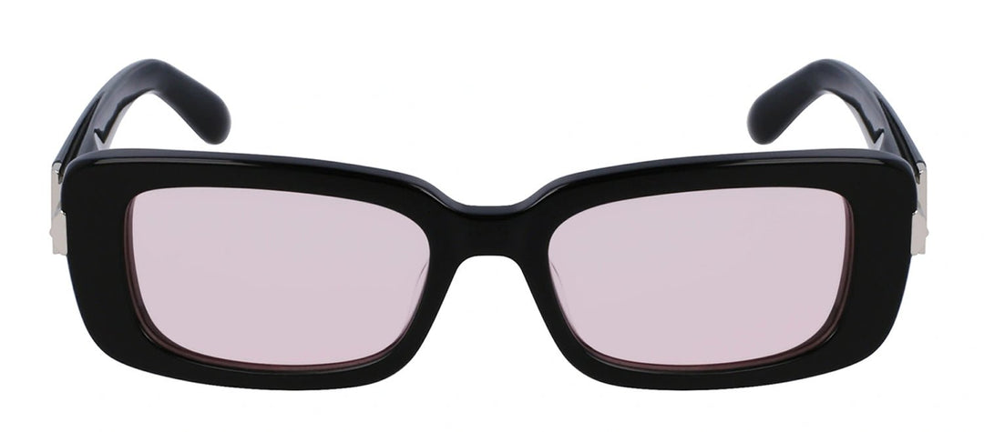 Salvatore FerragamoSunglasses - Salvatore Ferragamo SF 1105S 005 Rectangular Plastic Black Sunglasses with Pink Lens - SF_1105S_005_52mm - Ask Me Wear