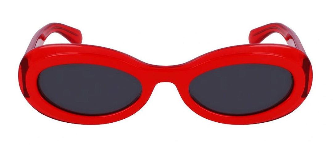 Salvatore FerragamoSunglasses - Salvatore Ferragamo SF 2003S 613 Oval Plastic Transparent Red Sunglasses with Dark Grey Lens - SF_2003S_613_54mm - Ask Me Wear