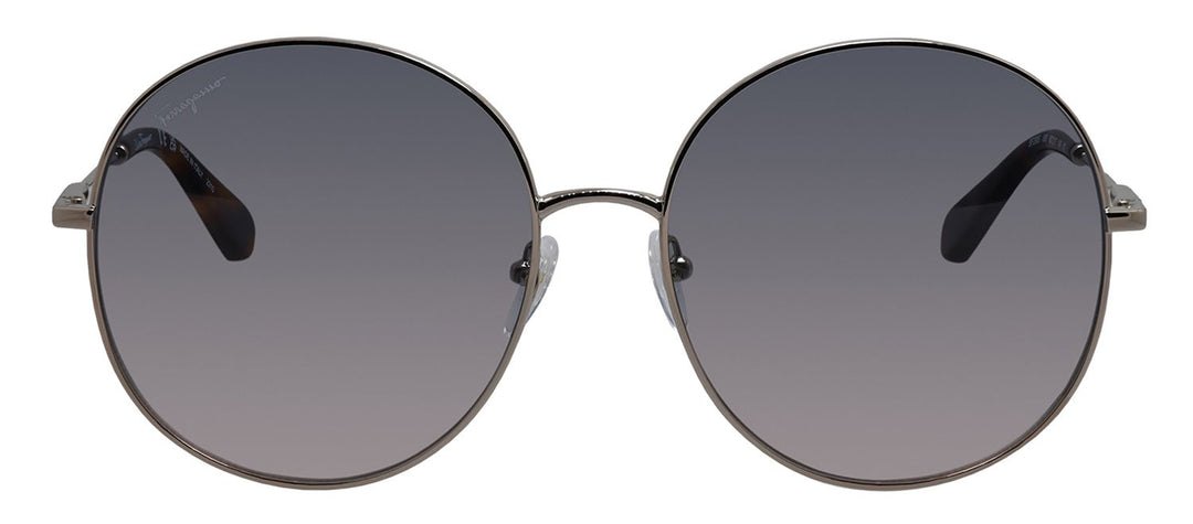 Salvatore FerragamoSunglasses - Salvatore Ferragamo SF 299S 688 Round Metal Gold Sunglasses with Blue Gradient Lens - SF_299S_688_60mm - Ask Me Wear