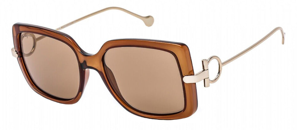 Salvatore FerragamoSunglasses - Salvatore Ferragamo SF 913S 210 Square Plastic Brown Sunglasses with Brown Lens - SF_913S_210_55mm - Ask Me Wear