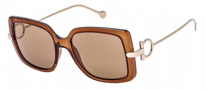 Salvatore FerragamoSunglasses - Salvatore Ferragamo SF 913S 210 Square Plastic Brown Sunglasses with Brown Lens - SF_913S_210_55mm - Ask Me Wear
