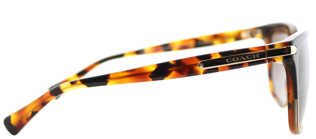 Coach L109 HC 8132 5438T5 Cat-Eye Plastic Brown Sunglasses with Brown Gradient Polarized Lens