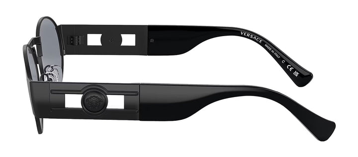 VersaceSunglasses - Versace ICONIC VE 2264 1261/1 Oval Metal Black Sunglasses with Grey Lens - VE_2264_1261/1_56mm - Ask Me Wear