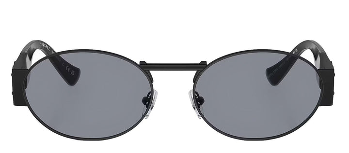 VersaceSunglasses - Versace ICONIC VE 2264 1261/1 Oval Metal Black Sunglasses with Grey Lens - VE_2264_1261/1_56mm - Ask Me Wear
