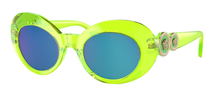 VersaceSunglasses - Versace KIDS VK 4428U 537125 Oval Plastic Green Sunglasses with Blue Mirror Lens - VK_4428U_537125_45mm - Ask Me Wear