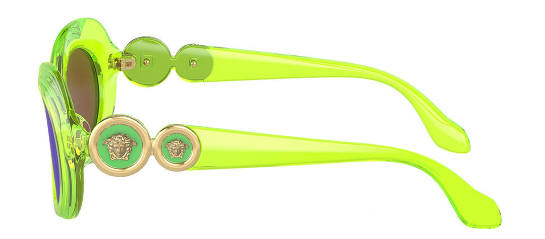 VersaceSunglasses - Versace KIDS VK 4428U 537125 Oval Plastic Green Sunglasses with Blue Mirror Lens - VK_4428U_537125_45mm - Ask Me Wear