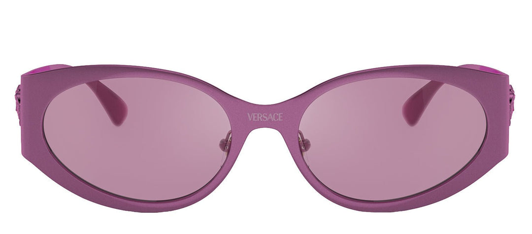 VersaceSunglasses - Versace VE 2263 1503AK Round Metal Metallic Fuchsia Sunglasses with Violet Mirror Lens - VE_2263_1503AK_56mm - Ask Me Wear
