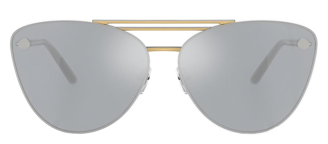 VersaceSunglasses - Versace VE 2267 15141U Cat - Eye Metal Silver Sunglasses with Silver Mirror Lens - VE_2267_15141U_64mm - Ask Me Wear