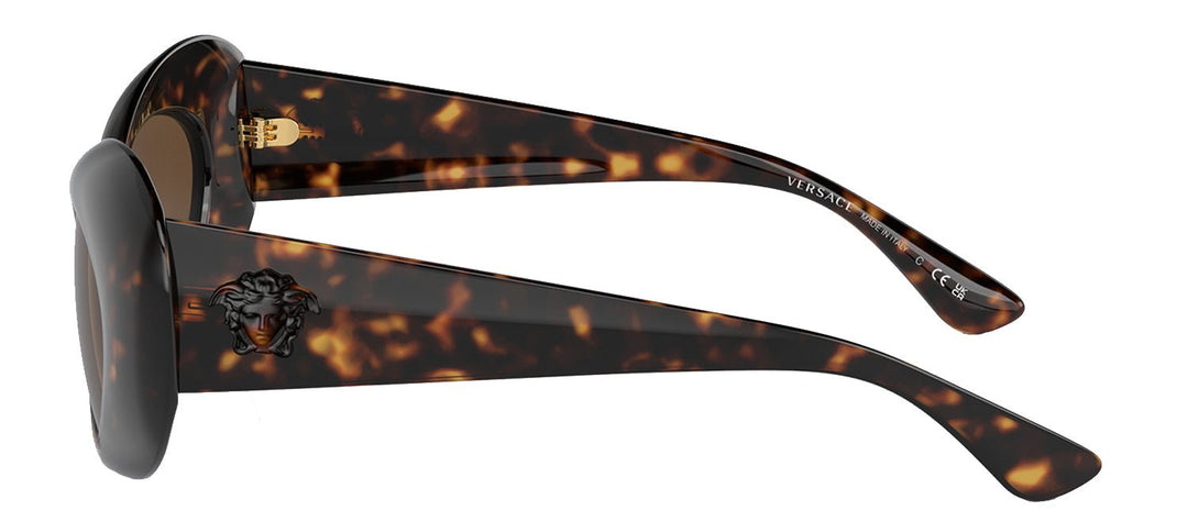 VersaceSunglasses - Versace VE 4456U 108/73 Oval Injected Havana Sunglasses with Dark Brown Lens - VE_4456U_108/73_52mm - Ask Me Wear