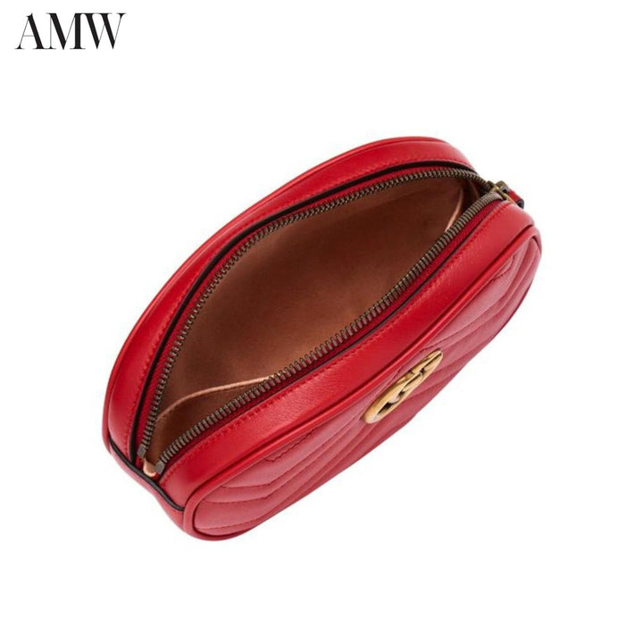 GucciHandbag - Gucci GG Marmont Belt Bag Matelasse Red - 476434DSVRT6433 - Ask Me Wear