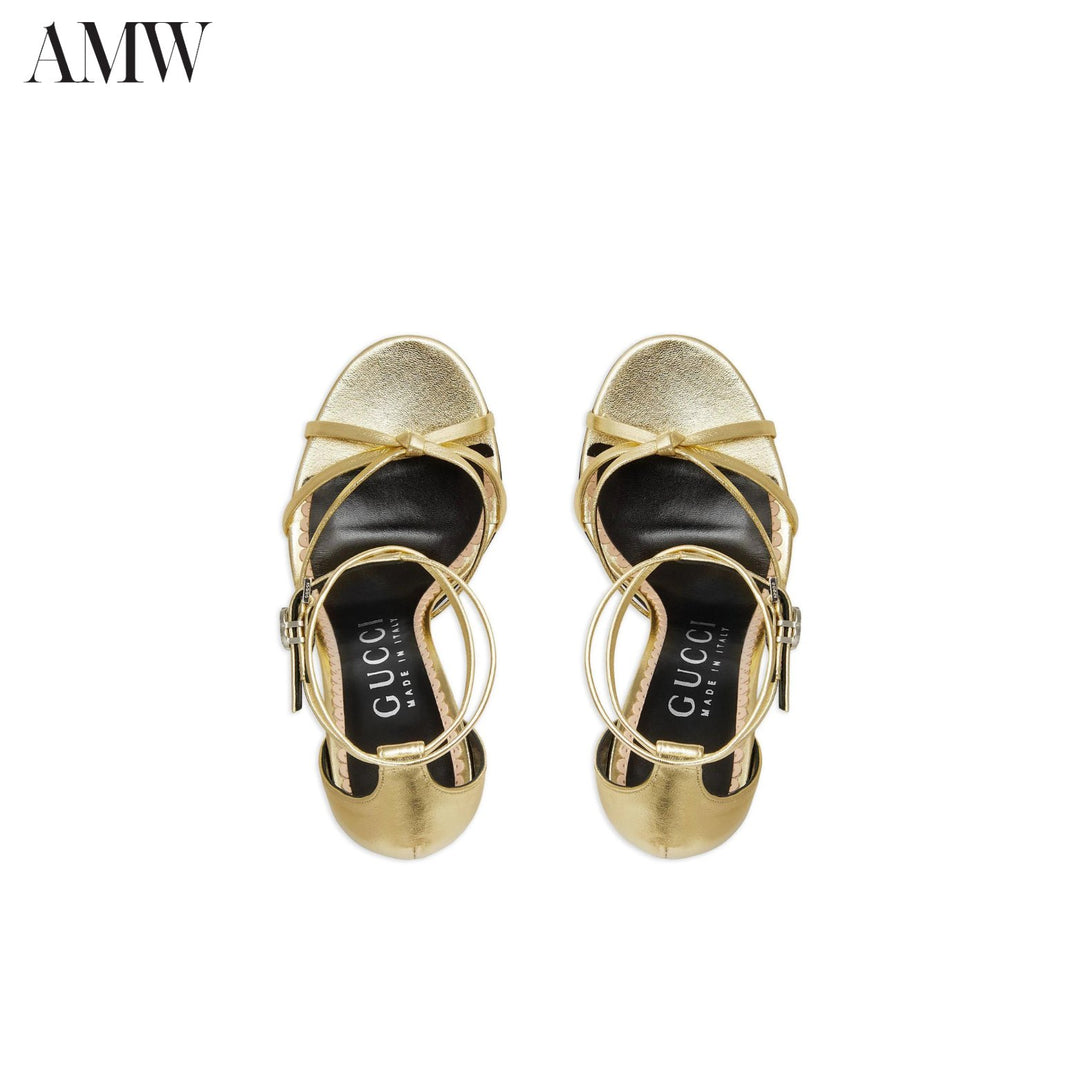 GucciShoes - GUCCI Metallic - finish Strapped Sandals - 748867B8B00 - Ask Me Wear