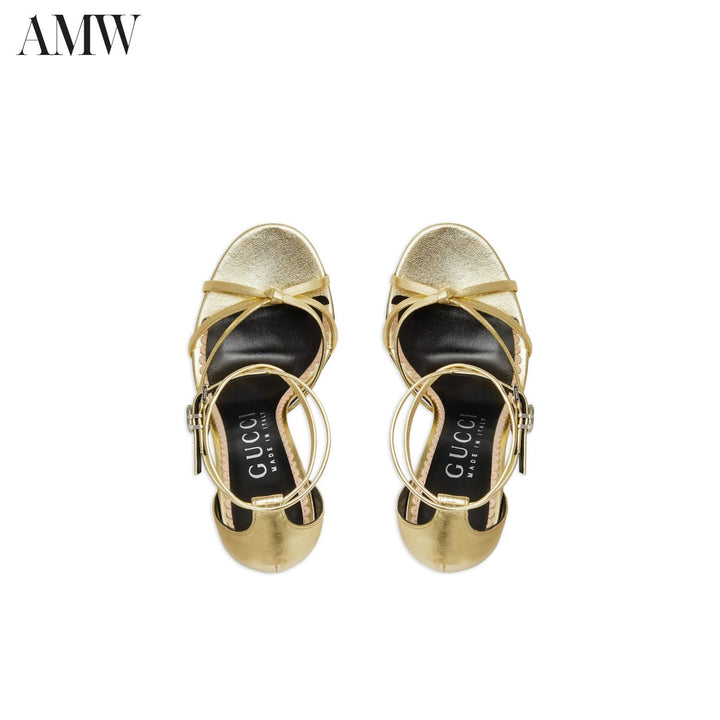 GucciShoes - GUCCI Metallic - finish Strapped Sandals - 748867B8B00 - Ask Me Wear