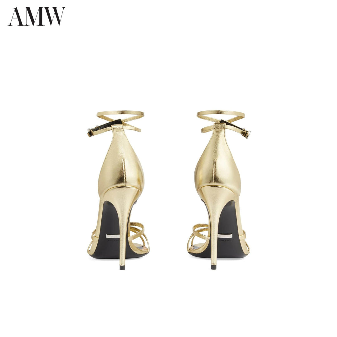 GucciShoes - GUCCI Metallic - finish Strapped Sandals - 748867B8B00 - Ask Me Wear