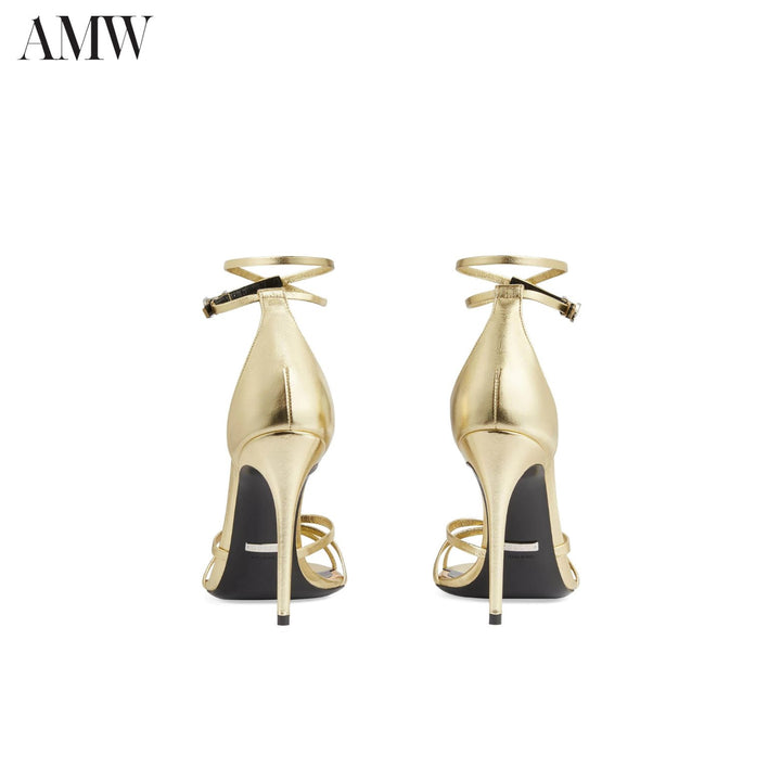GucciShoes - GUCCI Metallic - finish Strapped Sandals - 748867B8B00 - Ask Me Wear