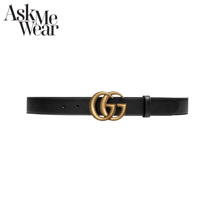 GucciBelt - GUCCI Leather belt with double G buckle - 397660 AP00T 1000 - Ask Me Wear
