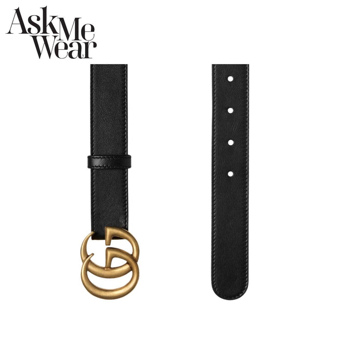 GucciBelt - GUCCI Leather belt with double G buckle - 397660 AP00T 1000 - Ask Me Wear