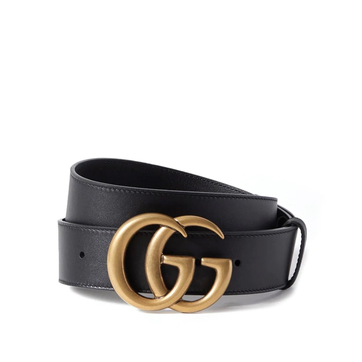 Leather belt with double g buckle mens online