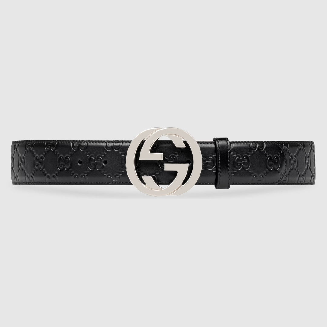 GucciBelt - Men's GUCCI Signature leather belt - 411924 CWC1N 1000 - Ask Me Wear