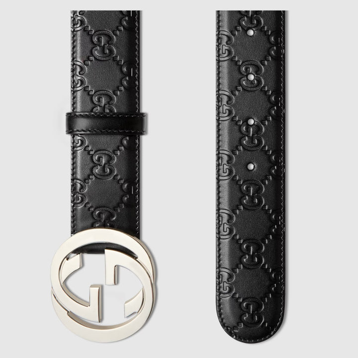 GucciBelt - Men's GUCCI Signature leather belt - 411924 CWC1N 1000 - Ask Me Wear