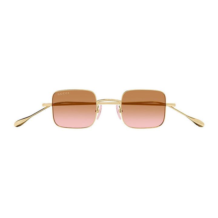 Gucci Sunglasses Rectangle Full Rim, Gold Frame and Orange to Pink Gradient Lens GG1813S004