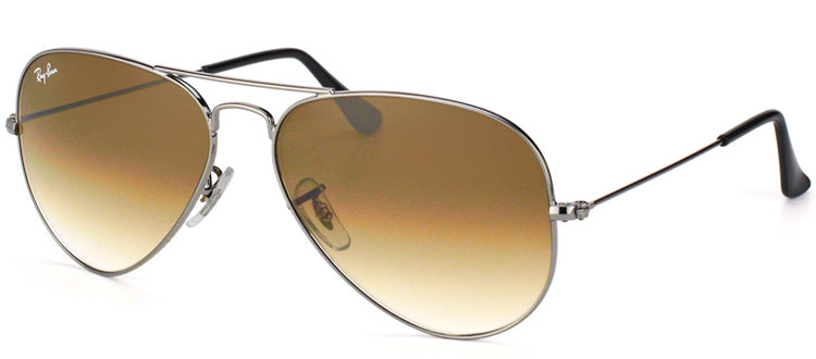 Ray-Ban Aviator Classic RB 3025 004/51 Aviator Metal Ruthenium/ Gunmetal Sunglasses with Brown Gradient Lens