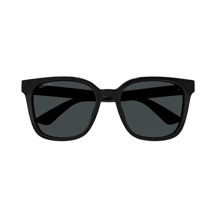 Gucci Sunglasses Square Full Rim, Shiny Black Frame And Smoke Lens