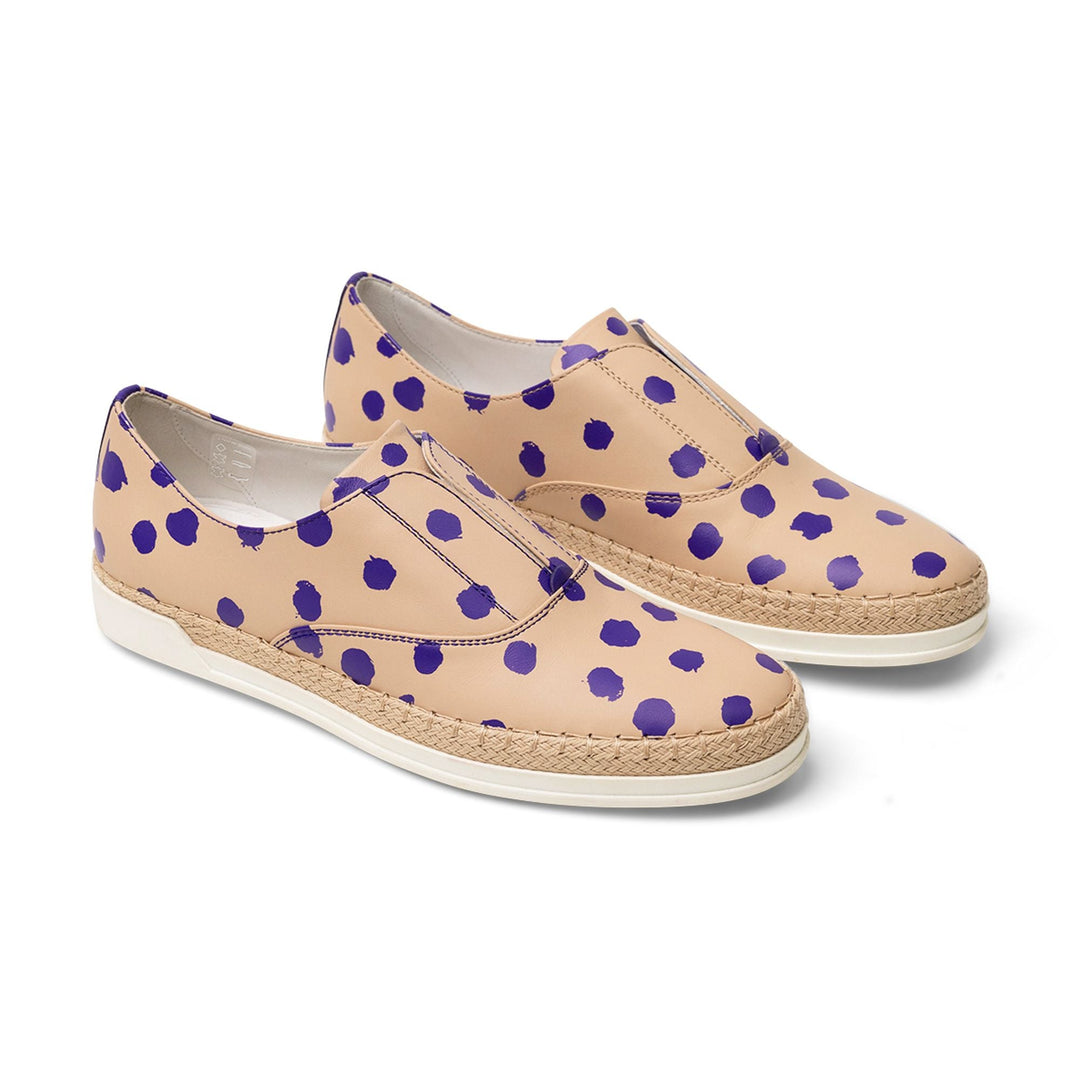 Tod's Francesina Polka-Dot Espadrilles in NEUTRALS