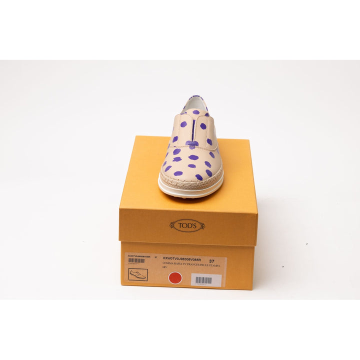 Tod's Francesina Polka-Dot Espadrilles in NEUTRALS