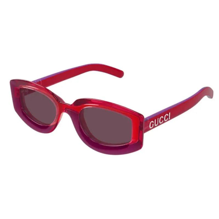Gucci Sample Sale | Gucci Sunglasses Geometric Full Rim, Transparent Red Frame And Violet Lens Gg1719S004 - Geometric Sunglasses | Designer outlet