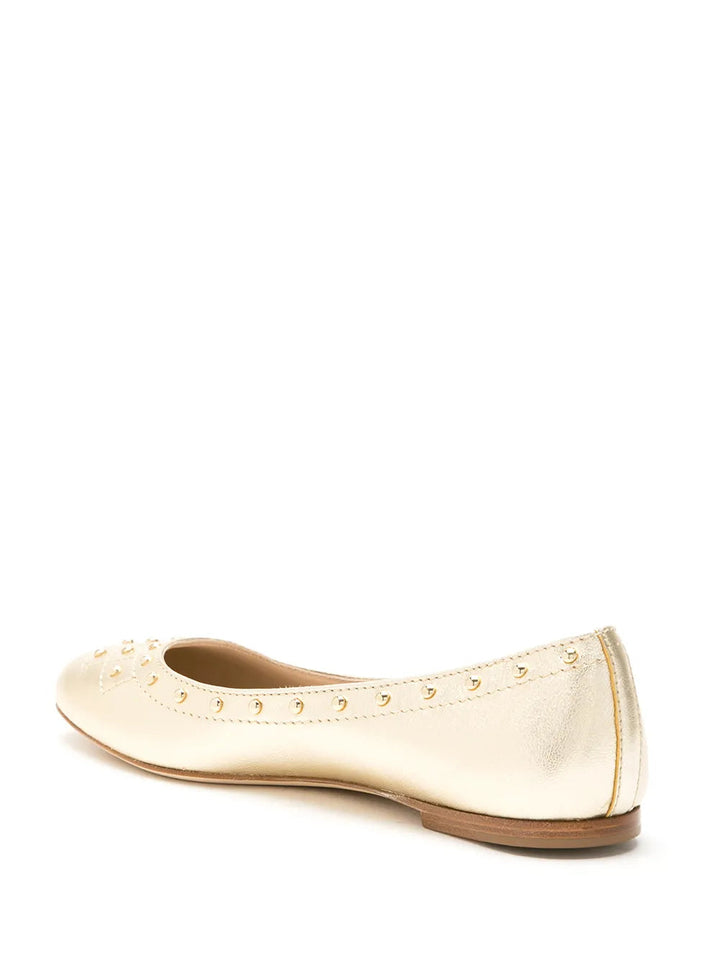 Tod's Studded Ballet Flats in GOLD