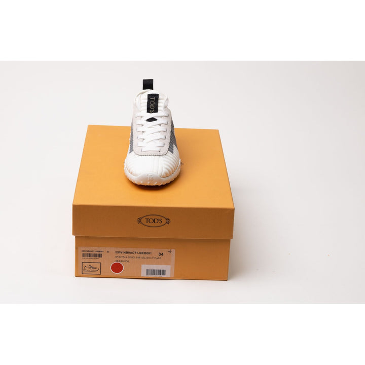 Tod's Ribbed Lace-Up Sneakers in WHITE