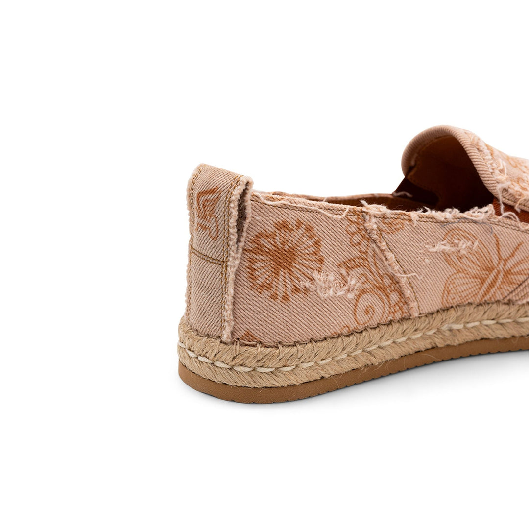 Hogan Floral-Print Frayed Espadrille in ORANGE