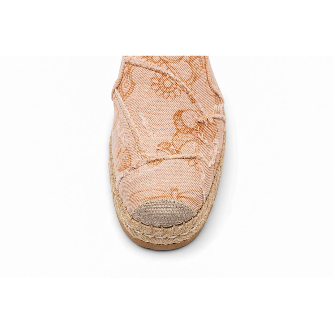 Hogan Floral-Print Frayed Espadrille in ORANGE