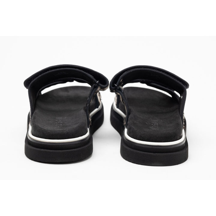 Hogan Double-Strap Flat Sandals in BLACK