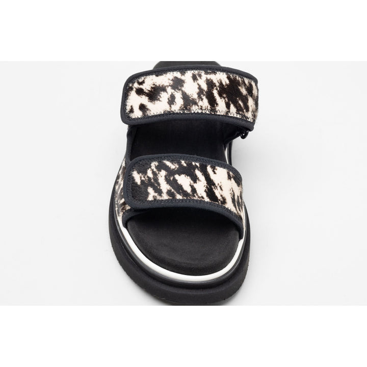 Hogan Double-Strap Flat Sandals in BLACK