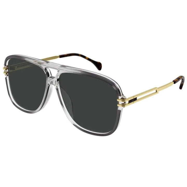 Gucci Sunglasses Aviator Full Rim, Grey Gold Frame and Grey Lens GG1105S001