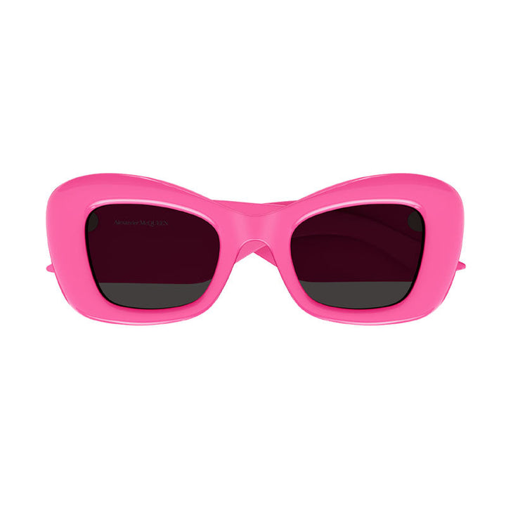 Alexander McQueen Sunglasses Cat Eye Full Rim, Pink Frame and Grey Lens AM0434S004