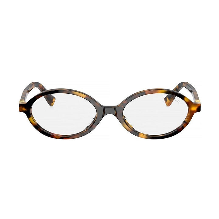 Miu Miu Sunglasses Oval Full Rim, Honey Havana Frame and Clear Blue Light Filter Lens MU04ZSFVAU08N