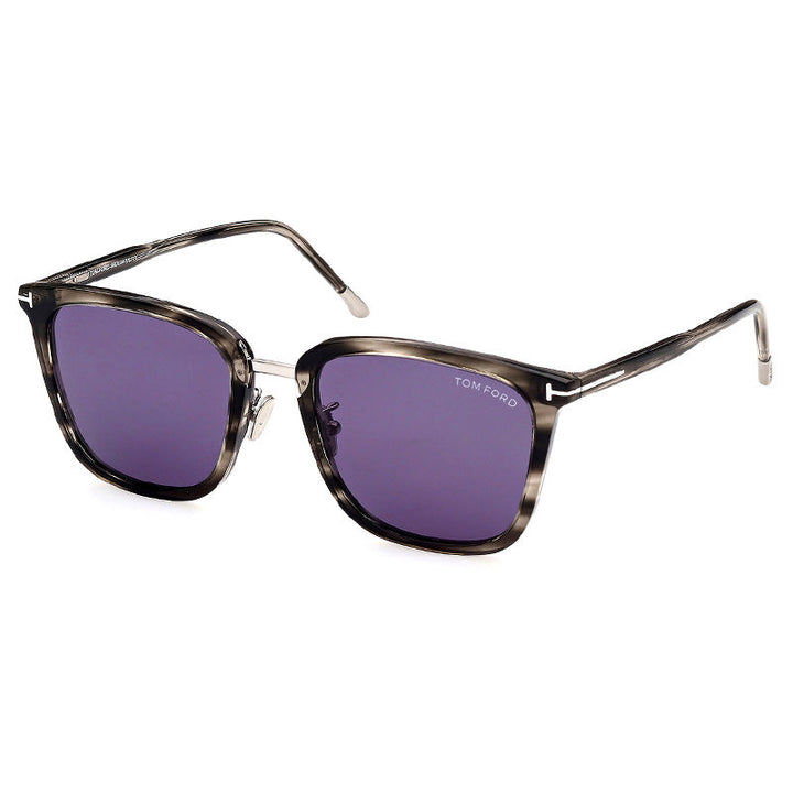 Tom Ford Square Full Rim, with a Coloured Havana frame and Blue lens.