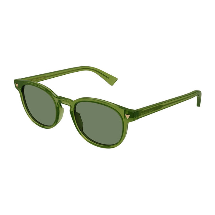 Bottega Veneta Sunglasses Round Full Rim, Transparent Green Frame and Green Lens BV1253S003