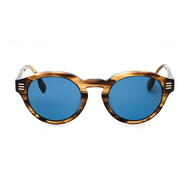 Burberry Sunglasses Round Full Rim, Brown Frame and Dark Blue Lens BE4404F409680