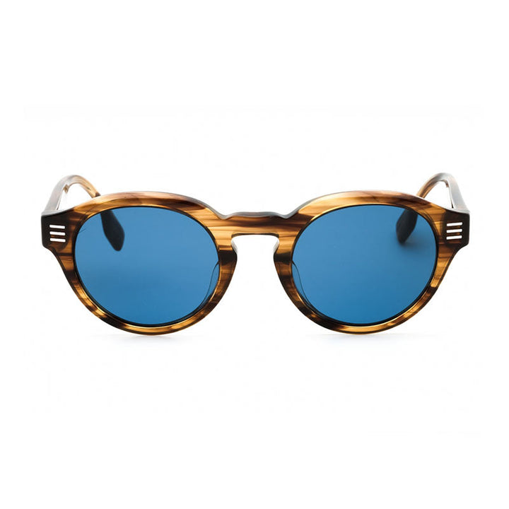 Burberry Sunglasses Round Full Rim, Brown Frame and Dark Blue Lens BE4404F409680