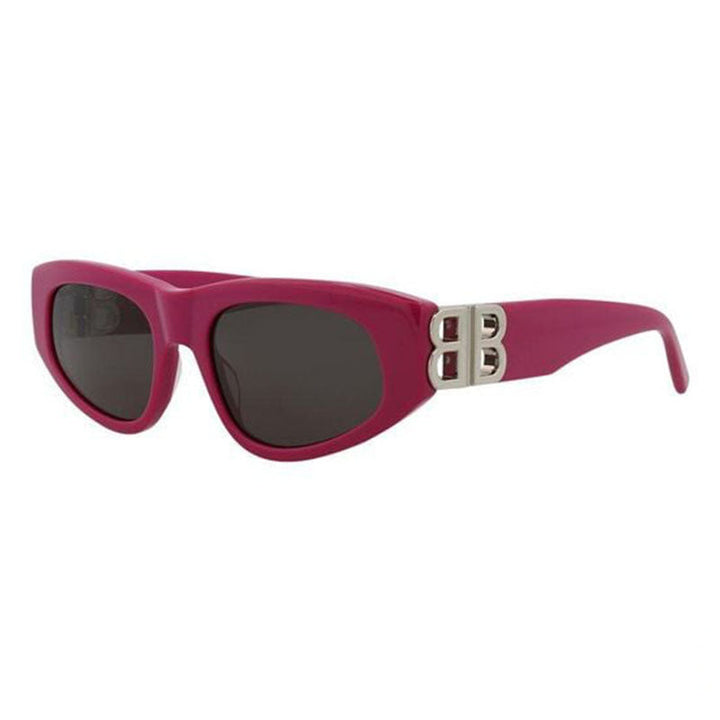 Balenciaga Cat Eye Full Rim, with a Fuchsia frame and Grey lens.