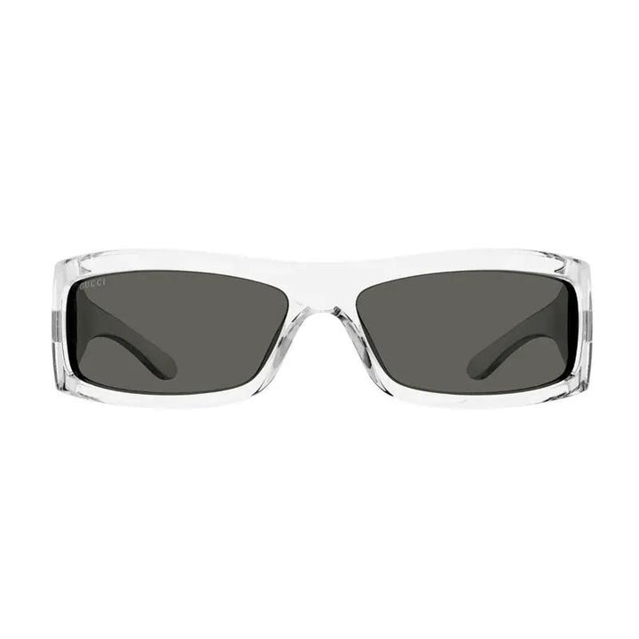 Gucci Sunglasses Rectangle Full Rim, Crystal Frame And Grey Lens