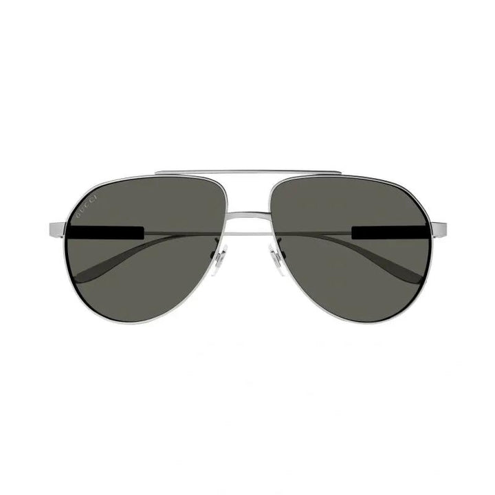 Gucci Sunglasses Aviator Full Rim, Ruthenium Frame And Grey Lens