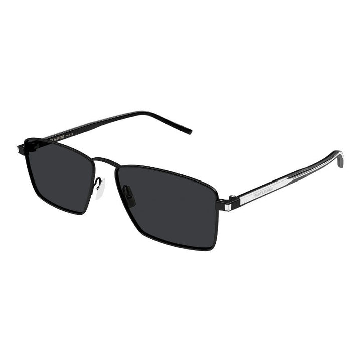 Saint Laurent Sunglasses Square Full Rim, Black/Silver Frame and Grey Lens SL700001